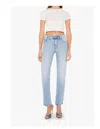 Mother The Smarty Pants Skimp High Waist Straight Leg Jeans In Blue