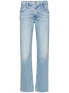 Mother Smarty Pants High-rise Slim-fit Jeans In Blue