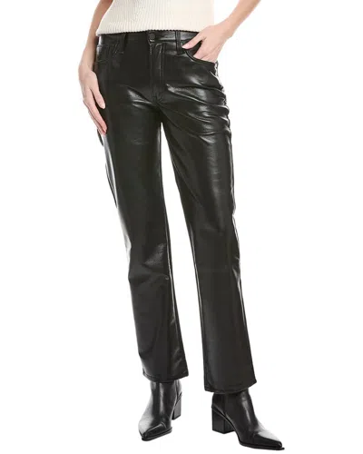 MOTHER MOTHER THE SMARTY PANTS SKIMP LEATHER BLACK STRAIGHT LEG JEAN