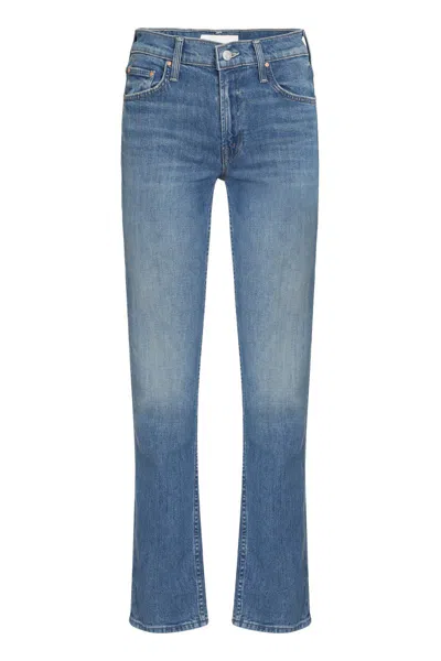 Mother The Smarty Straight Leg Jeans In Blue