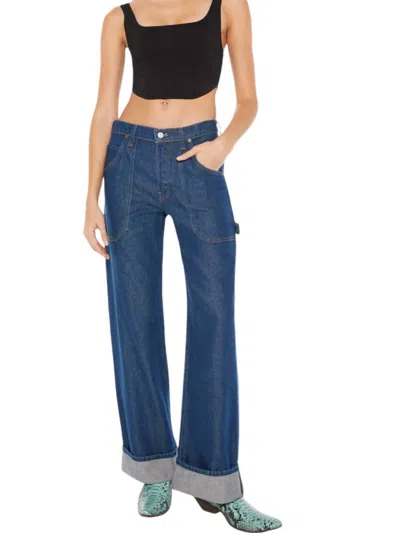 Mother The Smoothie Carpenter Sneak Denim Jeans In Clean Your Plate In Multi