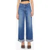 Mother The Smoothie Skimp Cuffed Wide Leg Jeans In Blue