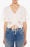 MOTHER THE SOCIAL BUTTERFLY LACE CROP TOP