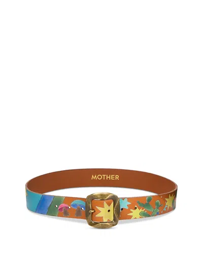 Mother The Space Western Leather Belt In White