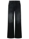 Mother 'the Spinner' Black Five-pocket Jeans With High Waist In Cotton Woman In Black