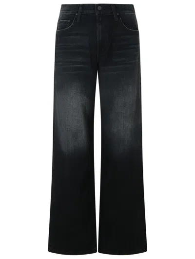 Mother 'the Spinner' Black Five-pocket Jeans With High Waist In Cotton Woman