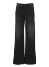 Mother The Spinner Zip Sneak Jeans In Black