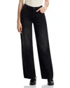 Mother The Spinner Zip Sneak Jeans In Black Magic