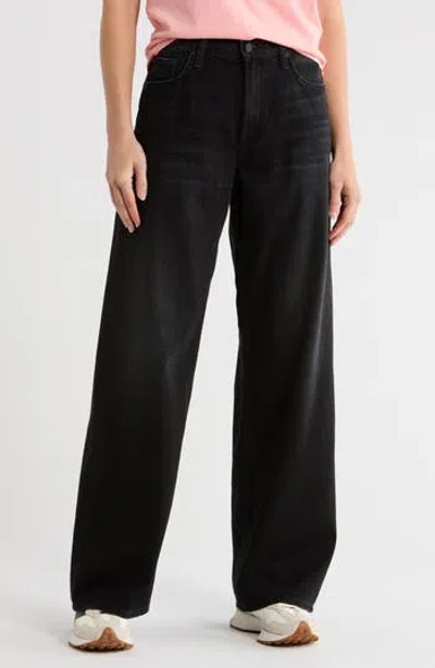 Mother The Spinner Wide Leg Jeans In Black