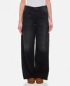 Mother The Spinner Zip Sneak Jeans In Black