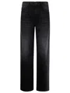 Mother The Spinner Zip Sneak Jeans In Black Magic