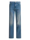 Mother The Spinner Zip Sneak Denim Jeans In Blue
