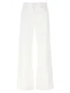 Mother The Hustler Patch Pocket Raw Hem High Waist Ankle Flare Jeans In White