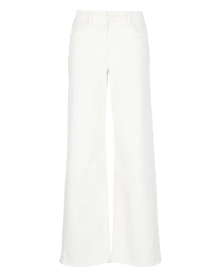 Mother The Spinner Zip Sneak Jeans In White