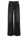 Mother Jeans Hustler Roller Sneak Fray In Black