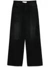 Mother The Mid Rise Rambler Zip Flood Jeans In Spiked Hair Art Flair In Black  