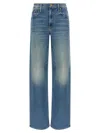 Mother Light Blue The Spinner Zip Sneak Jeans In Blue