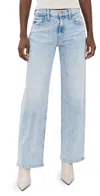 Mother The Spinner Zip Sneak Jeans Light As A Feather In Light As A Feather