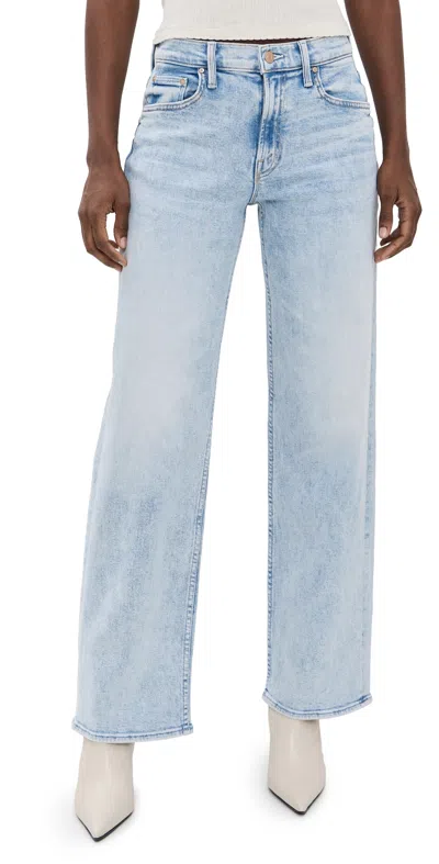 Mother The Spinner Zip Sneak Jeans Light As A Feather In Blue