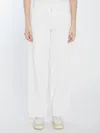 Mother The Spinner Zip Sneak Jeans In White