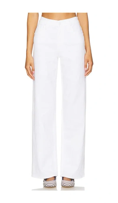 Mother The Spinner Zip Sneak Jeans In White
