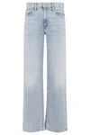 Mother The Spinner Zip Sneak Jeans Light As A Feather In Lgr Light As A Feather