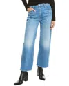 Mother Womens High On The Hog Hustler Roller Ankle Flared-leg Mid-rise Stretch-denim Jeans In Blue