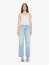 Mother The Down Low Spinner Hover Ripped Ankle Jeans In Light Blue