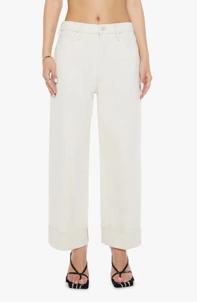 Mother The Spitfire Cuffed Ankle Wide Leg Jeans In Act Natural