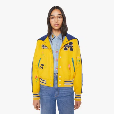 Mother The Split Hood Team Spirit Drop Out Jacket In Yellow