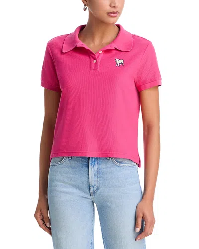 Mother The Split Short Sleeve Match Top In Pink