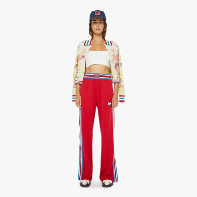 Mother The Sport Rib Personal Best Sneak Tango Pants In Red