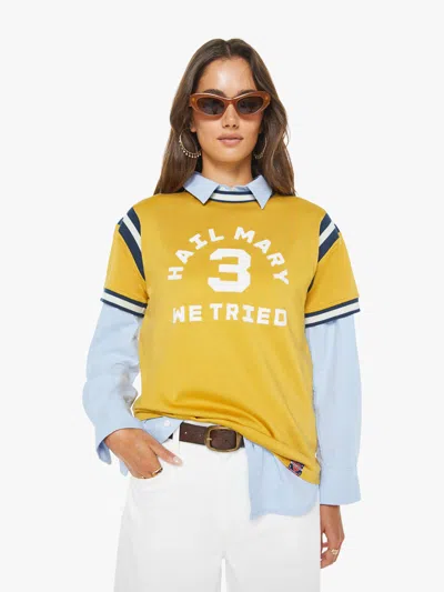 Mother The Sport Rib Rowdy We Tried T-shirt In Yellow - Size X-large