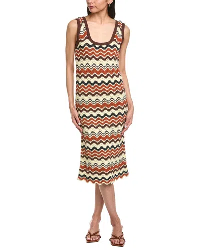 Mother The Square Neck Midi Dress In Multi