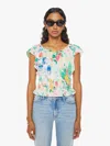 MOTHER THE S/S DOLL FACE PAINTED LADIES SHIRT IN BLUE - SIZE X-LARGE