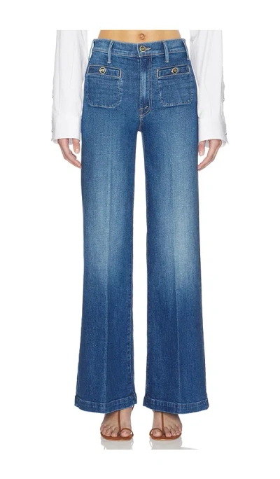 Mother The Stashed Hustler Roller Sneak Jeans In Blue