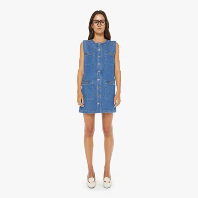 Mother The Stashed Picky Mini Dress Whisk Me Away Skirt In Blue