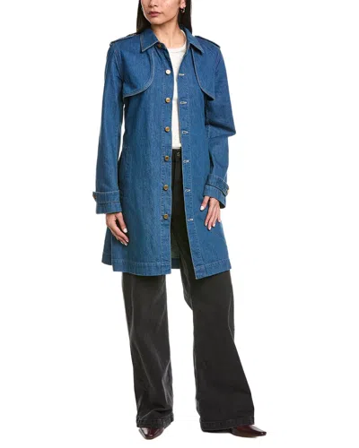Mother The Streaker Trench Coat In Blue