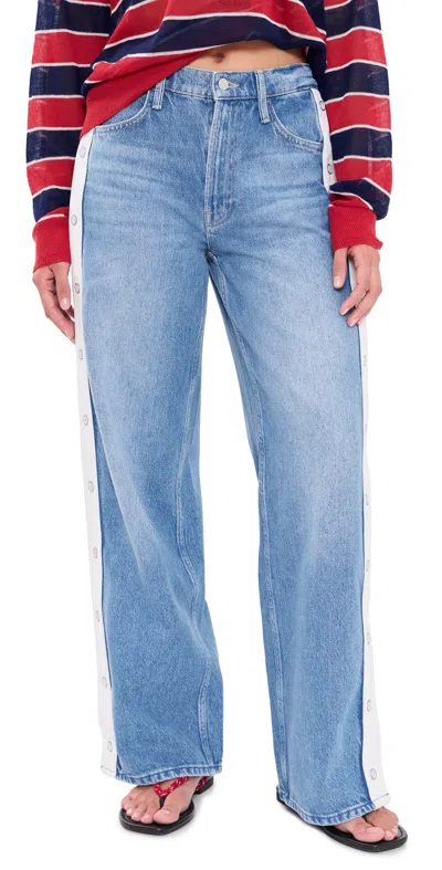 Mother The Stripe Resealable Skimp Jeans Quik In Blue