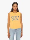 MOTHER THE STRONG AND SILENT TYPE EL SOL T-SHIRT IN YELLOW - SIZE MEDIUM