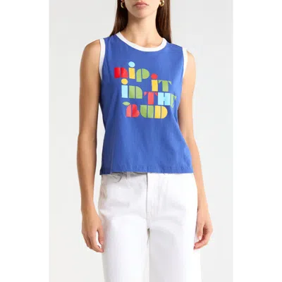 Mother The Strong & Silent Type Graphic Tank In Blue