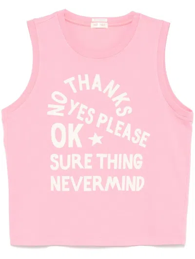 Mother The Strong And Silent Type Tank Top In Pink