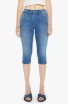 Mother The Stunner Bunny Snip High Rise Cropped Jeans In Connect The Dots In Blue