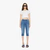 Mother The Stunner Bunny Snip High Rise Cropped Jeans In Connect The Dots In Blue