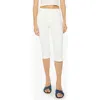 Mother The Stunner Bunny Snip High Waist Zip Hem Capri Jeans In White