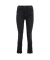 Mother ‘the Tomcat' High Rise Straight Leg Ankle Denim Jeans In Black
