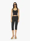 Mother Stunner Bunny Snip High Waist Zip Hem Capri Jeans In Black