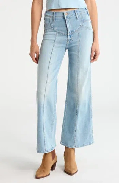 Mother The Sunny Hustler Flood Flare Jeans In Blue