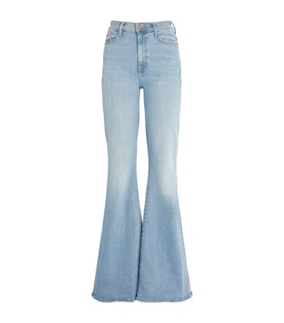 Mother The Super Cruiser High-rise Flared Jeans In Light Blue