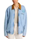 Mother Super Sizer Jacket In Deep Fried In Blue